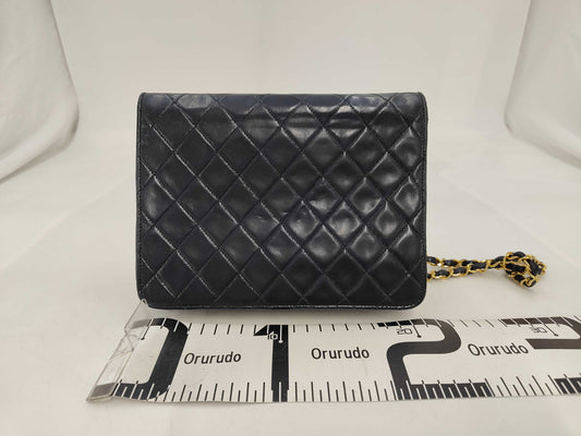 CHANEL CHANEL Matelasse Coco Mark Shoulder Bag Card Navy Shoulder Bag