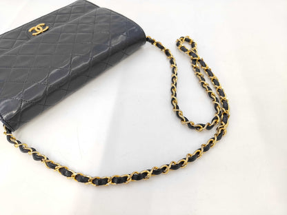CHANEL CHANEL Matelasse Coco Mark Shoulder Bag Card Navy Shoulder Bag