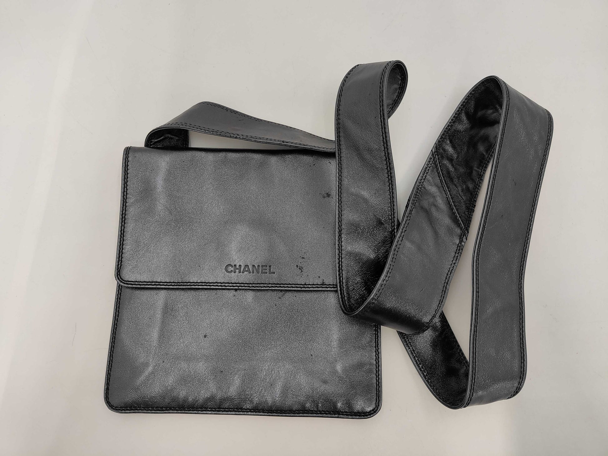 CHANEL CHANEL Logo Leather Shoulder Bag with Seal