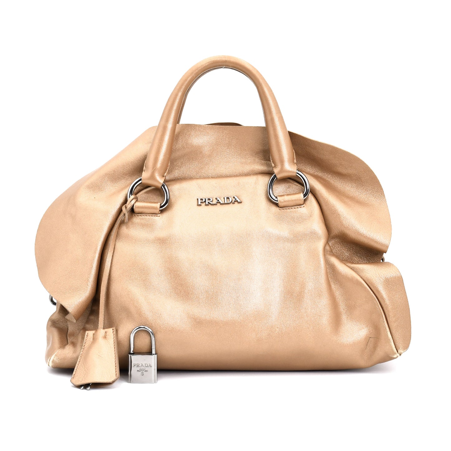 PRADA PRADA Prada Nappa Leather Ruffle Handbag