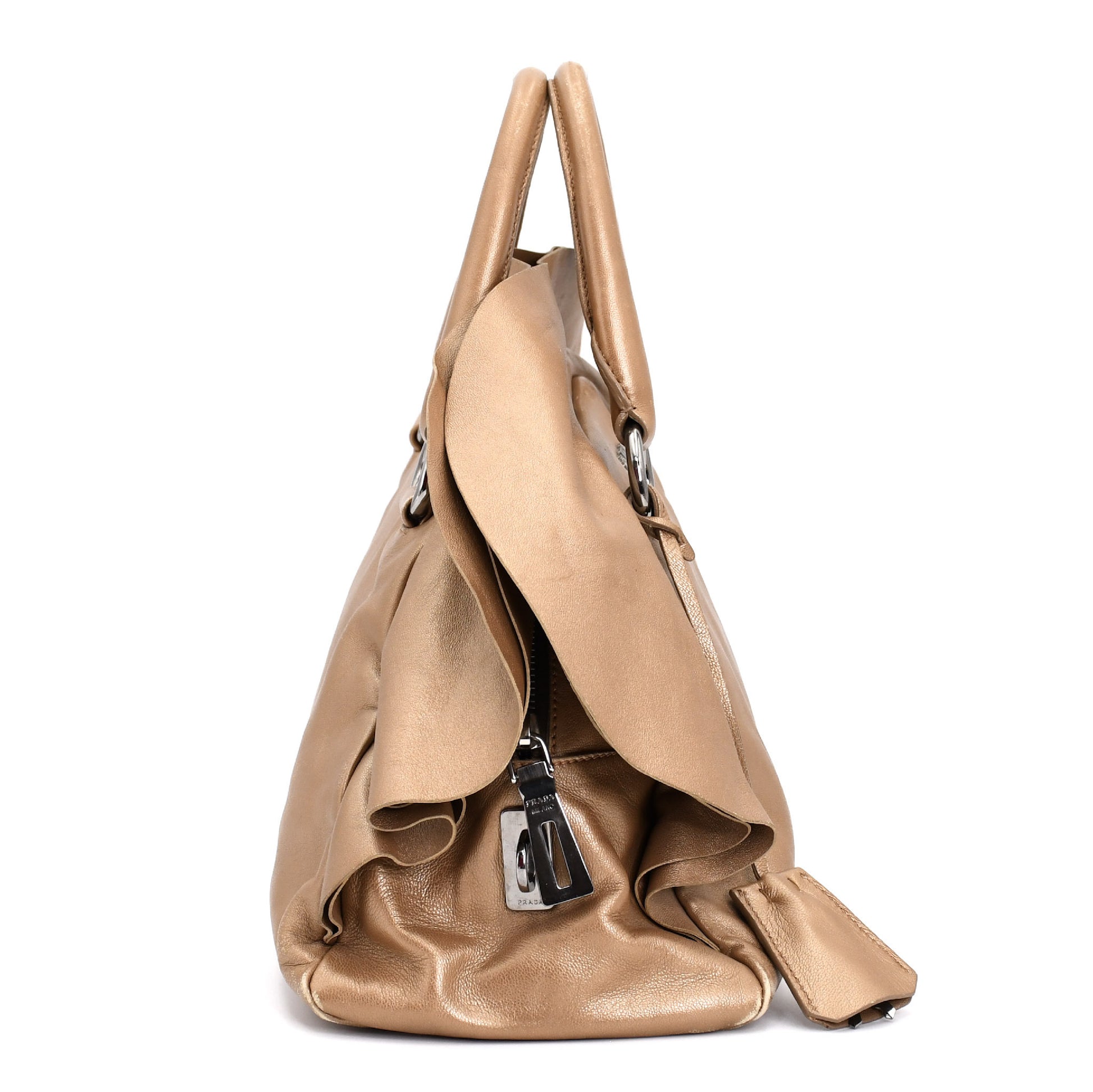 PRADA PRADA Prada Nappa Leather Ruffle Handbag