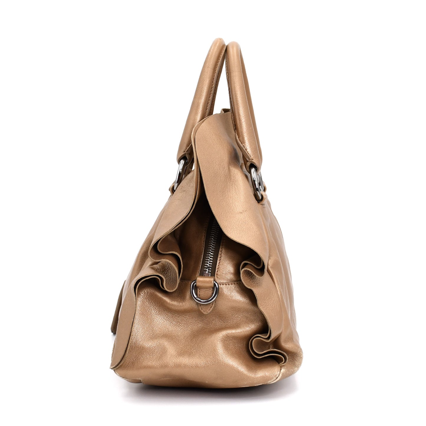 PRADA PRADA Prada Nappa Leather Ruffle Handbag