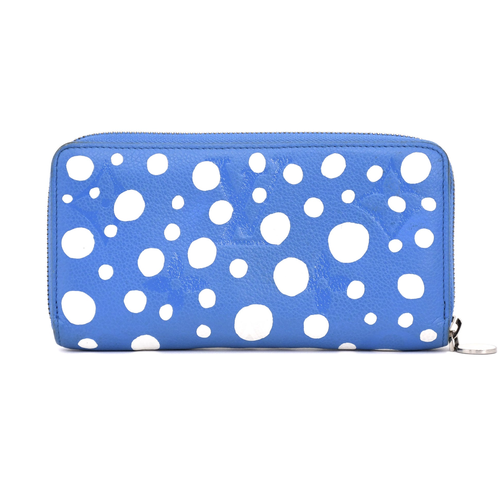 LOUIS VUITTON LOUIS VUITTON Vuitton x Yayoi Kusama LV x YK Zippy Wallet M81954 Bleu Clair Round Zip Wallet RFID Wallet