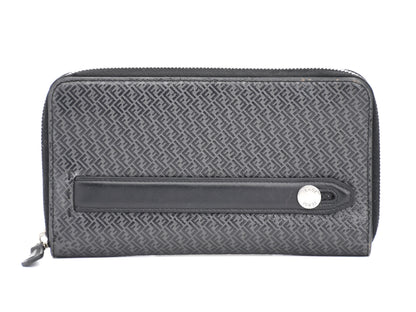 FENDI FENDI Travel Wallet 7M0276 Leather Round Zip Wallet Black Wallet