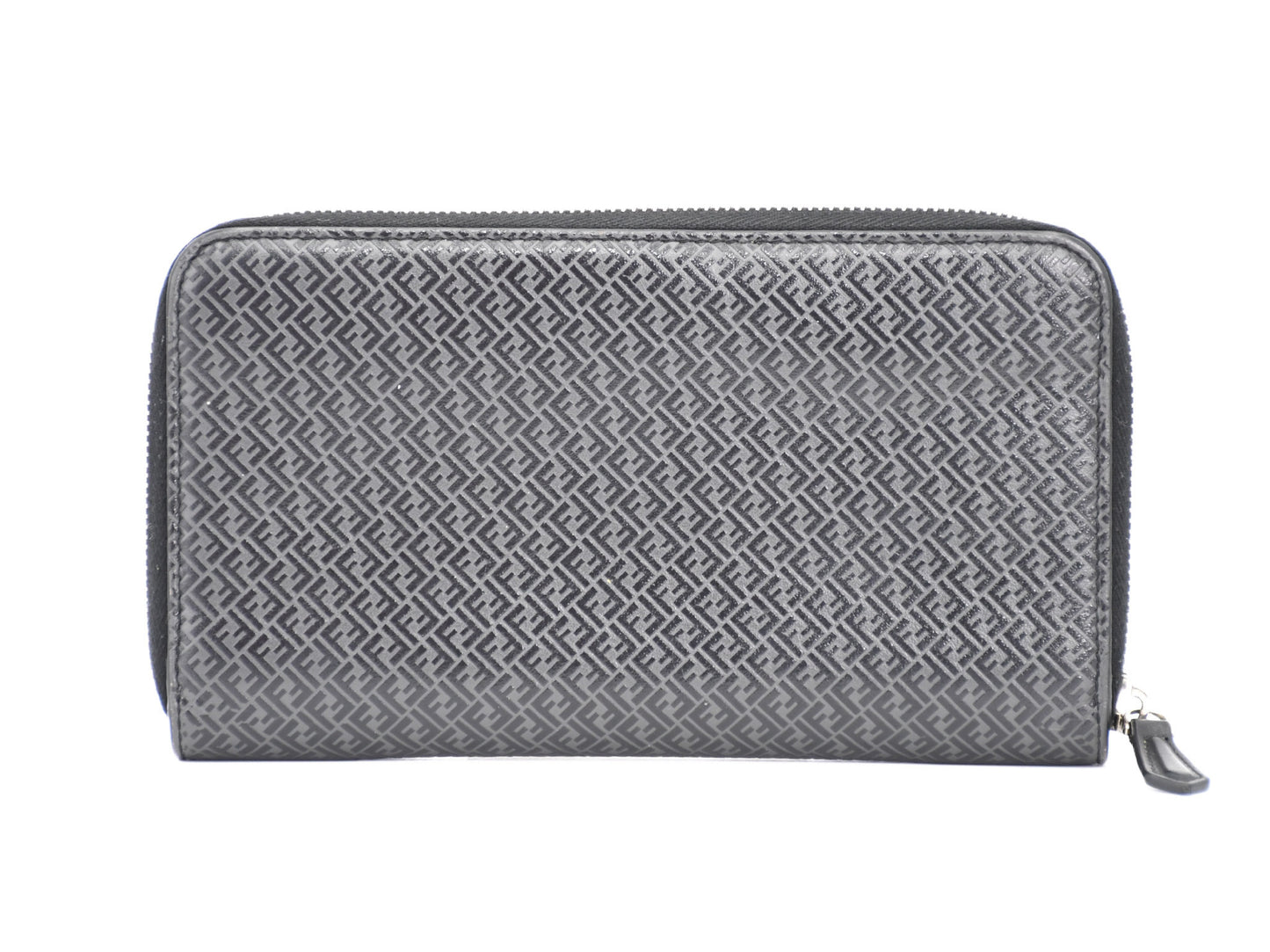 FENDI FENDI Travel Wallet 7M0276 Leather Round Zip Wallet Black Wallet