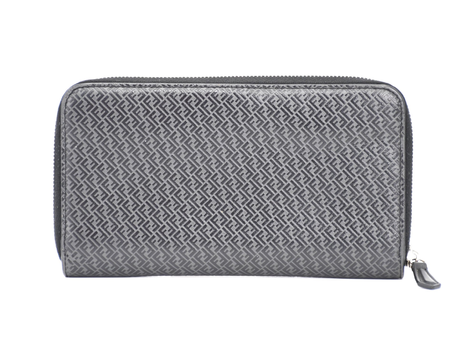 FENDI FENDI Travel Wallet 7M0276 Leather Round Zip Wallet Black Wallet