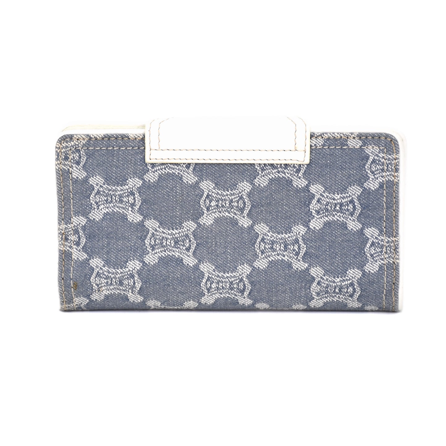 CELINE Macadam Denim Triomphe Long Wallet with Dust Bag