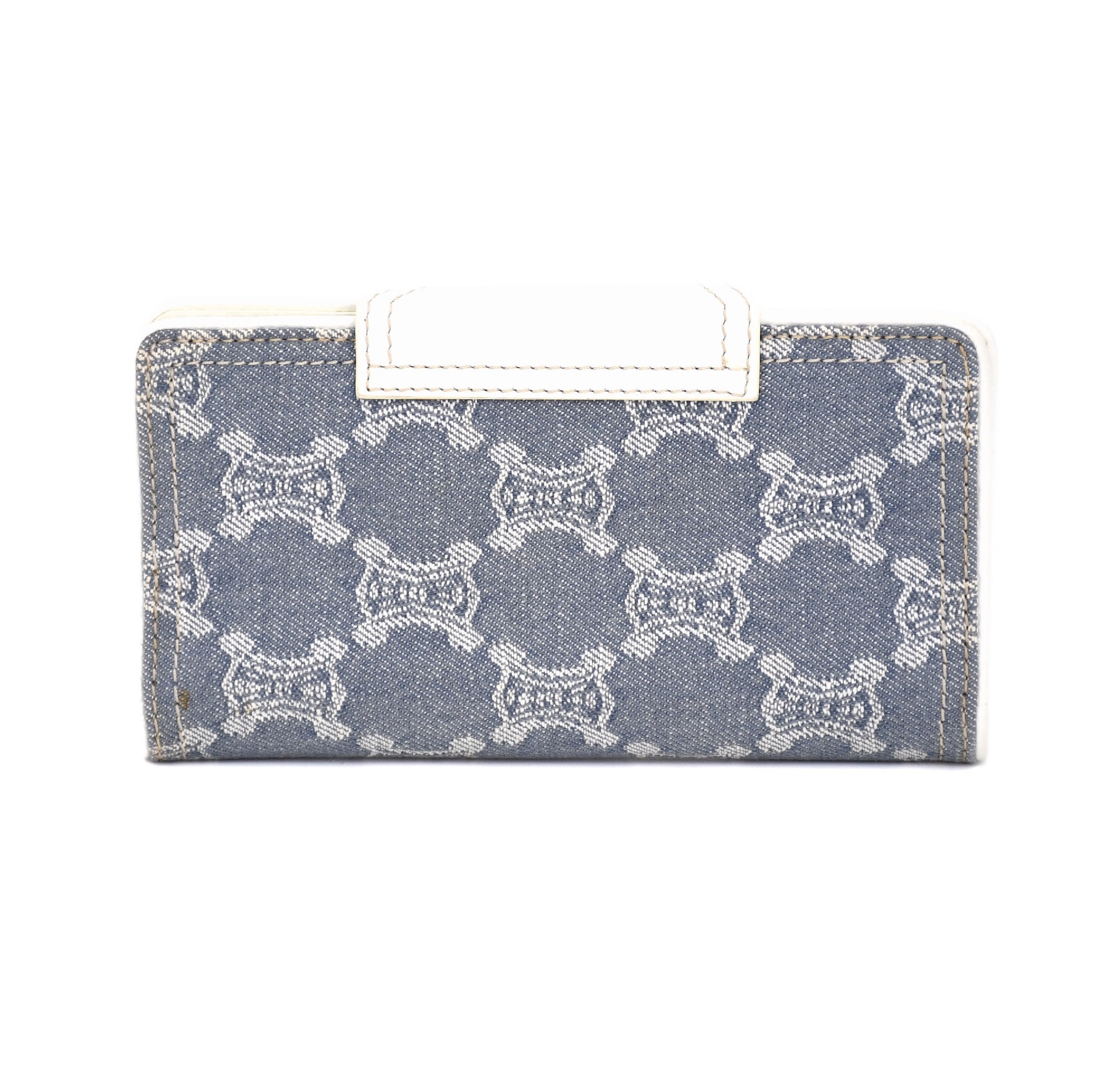 CELINE Macadam Denim Triomphe Long Wallet with Dust Bag