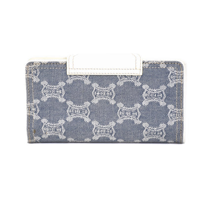 CELINE Macadam Denim Triomphe Long Wallet with Dust Bag