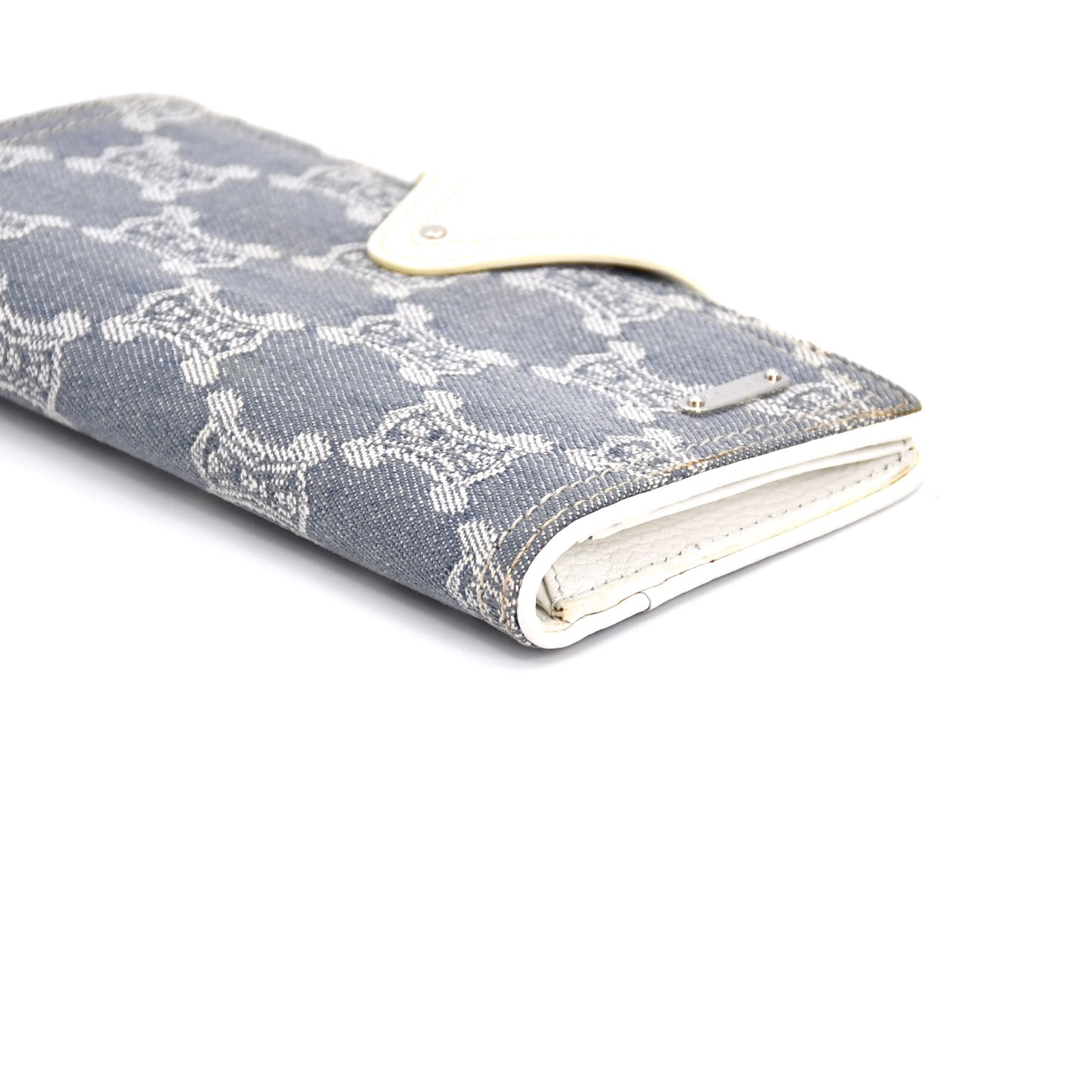 CELINE Macadam Denim Triomphe Long Wallet with Dust Bag