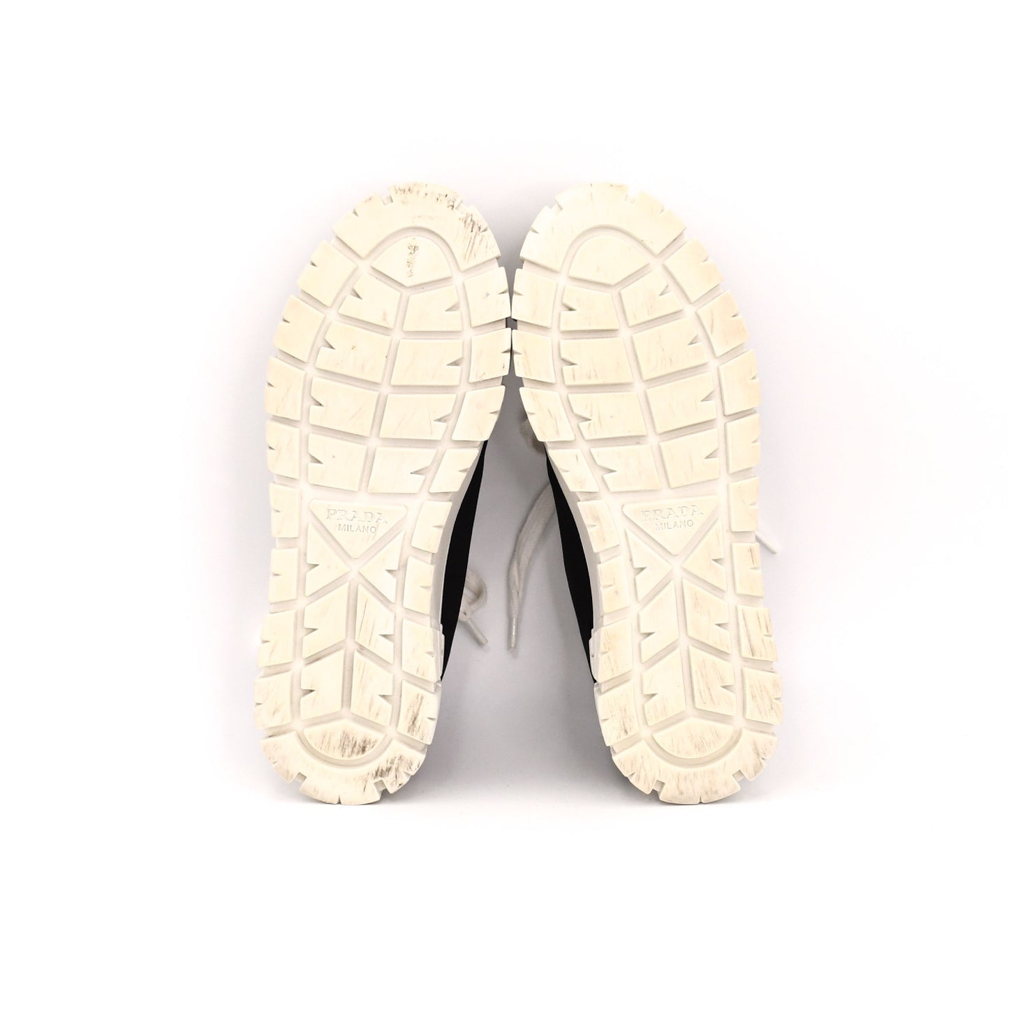 PRADA Prada Re-Nylon Gabardine Fabric Sneakers, Size 38, Women's, Black, Double Wheel Triangle Logo Sneakers