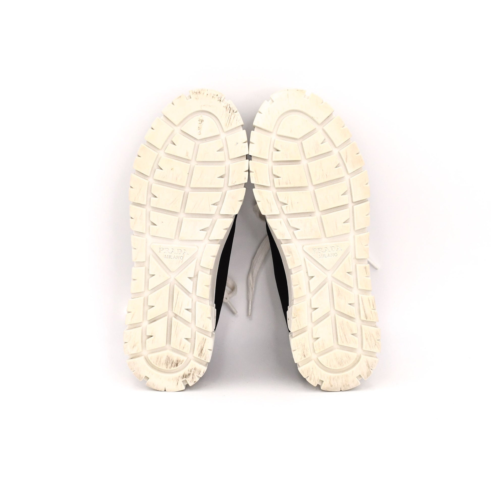 PRADA Prada Re-Nylon Gabardine Fabric Sneakers, Size 38, Women's, Black, Double Wheel Triangle Logo Sneakers