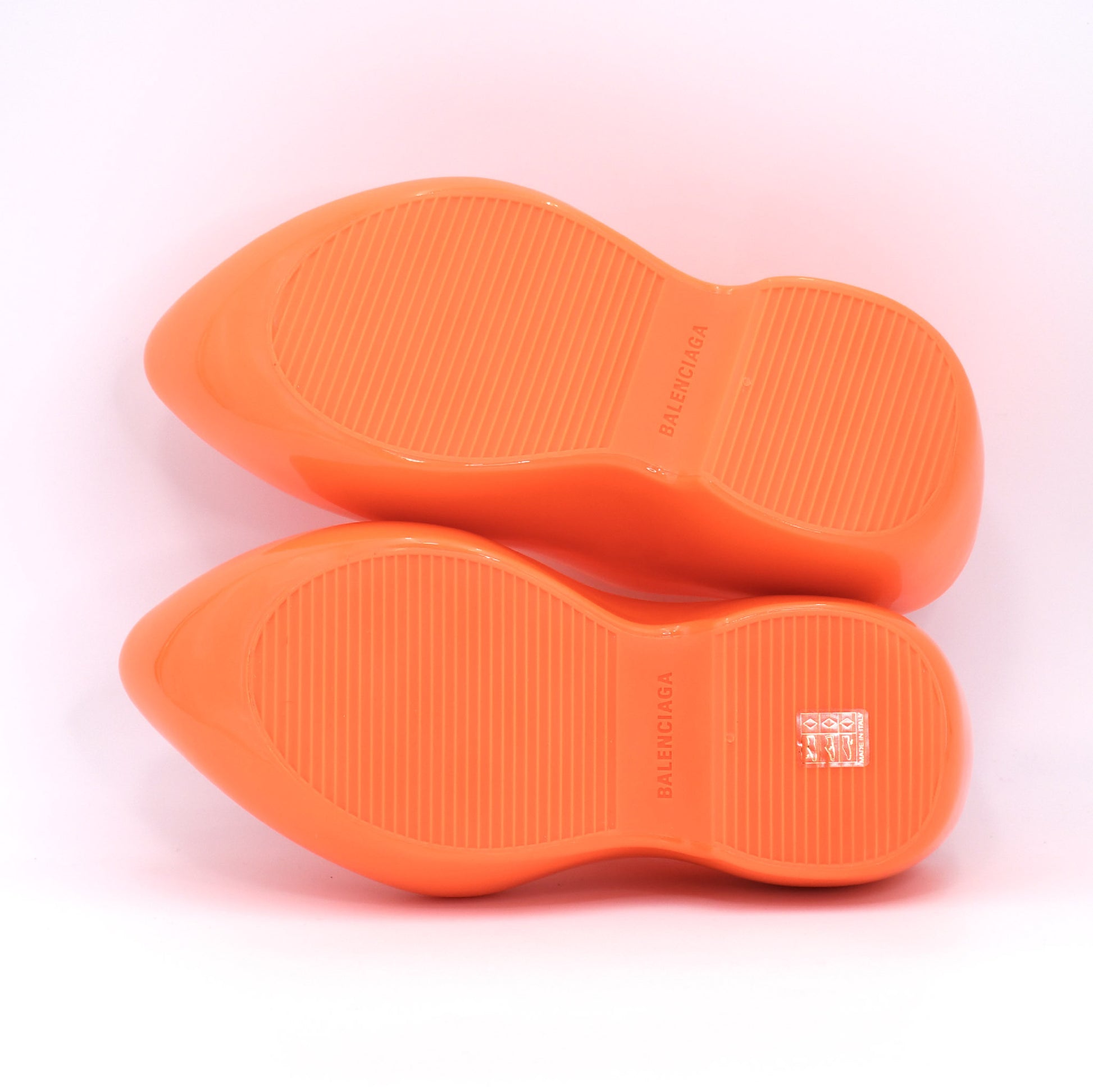 BALENCIAGA Techno Clog Rubber Mule, Size 41, Men's, Orange, Unused, Box and Dust Bag Included.