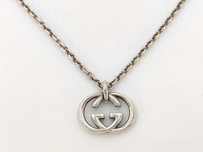 GUCCI Silver GG Logo Necklace