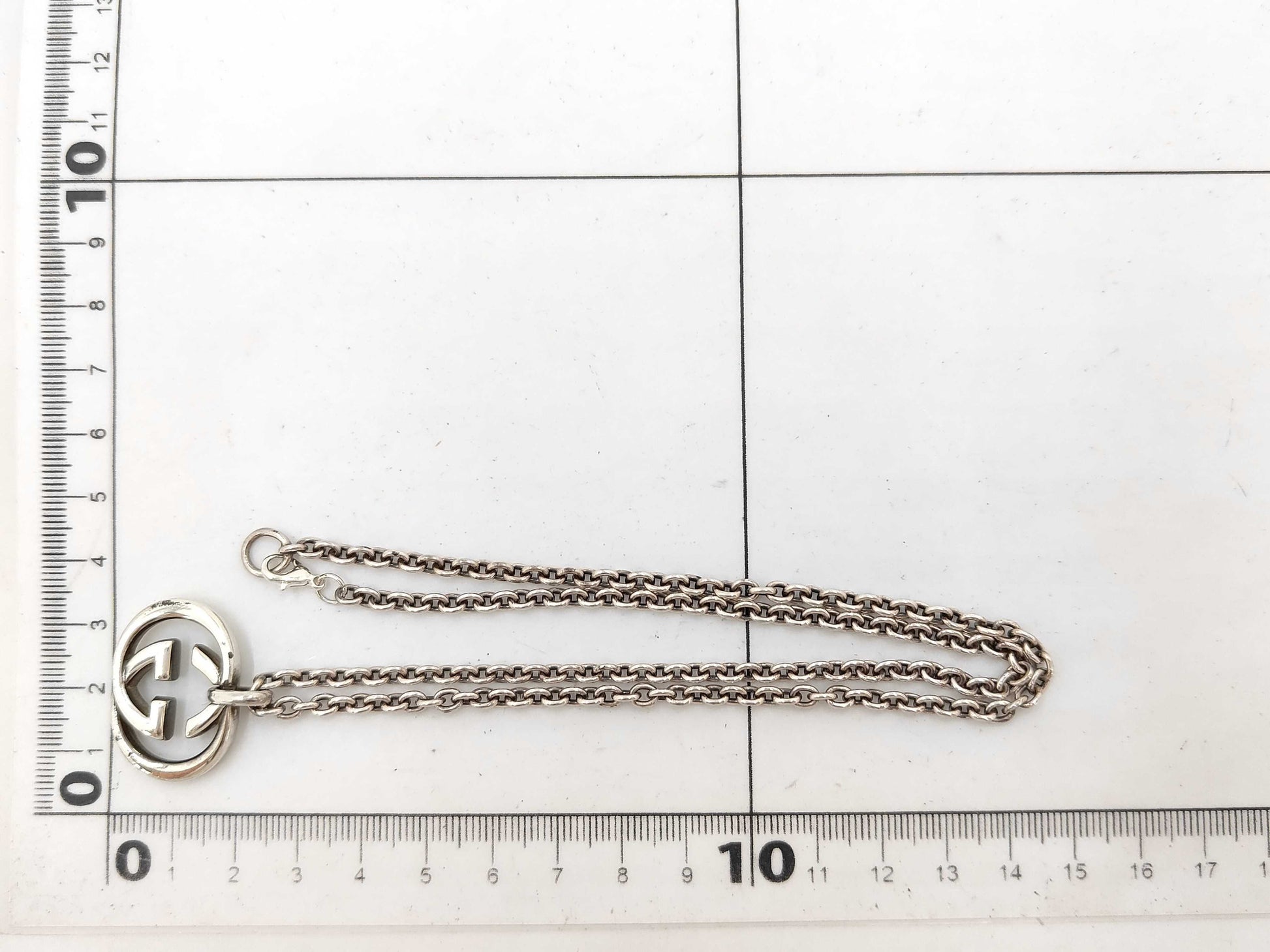 GUCCI Silver GG Logo Necklace