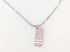 Dior Christian Dior Silver Trotter Plate Pink Necklace