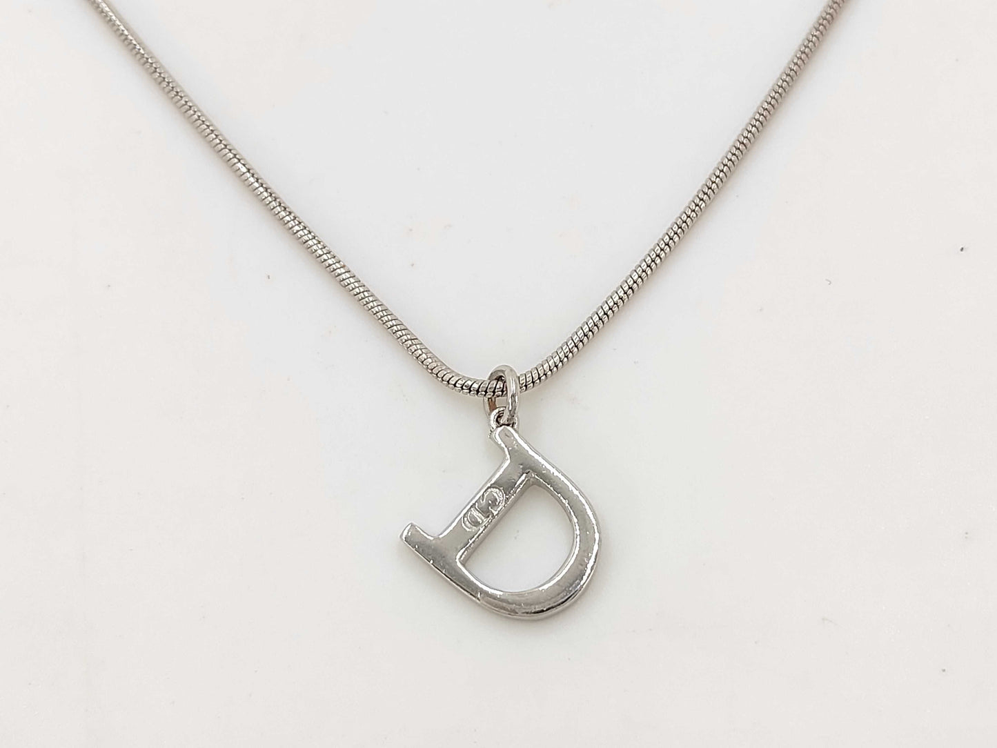 Dior Christian Dior Silver D Logo Necklace