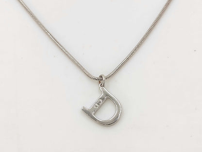 Dior Christian Dior Silver D Logo Necklace