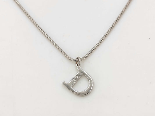 Dior Christian Dior Silver D Logo Necklace
