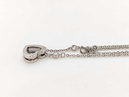 Dior Christian Dior Silver Heart Rhinestone Necklace