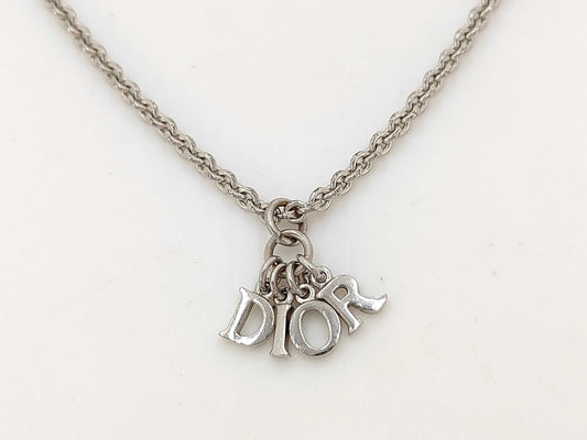 Dior Christian Dior Silver DIOR Logo Necklace
