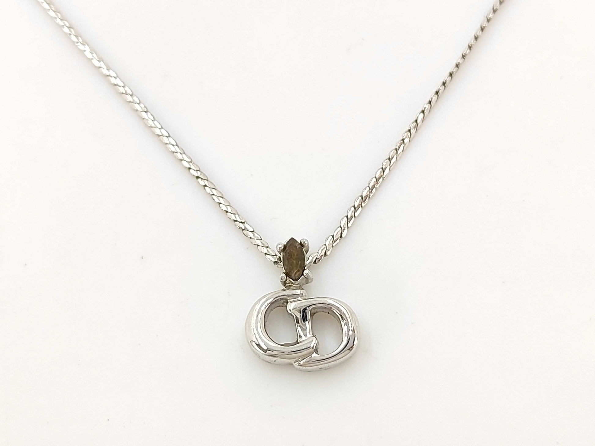 Dior Christian Dior Silver CD Logo Necklace