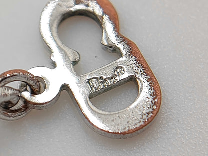 Dior Christian Dior Silver DIOR Logo Plate Necklace