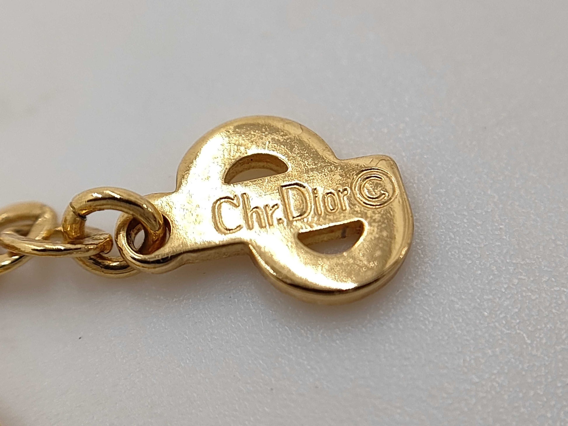 Dior Christian Dior Gold Heart Rhinestone Necklace