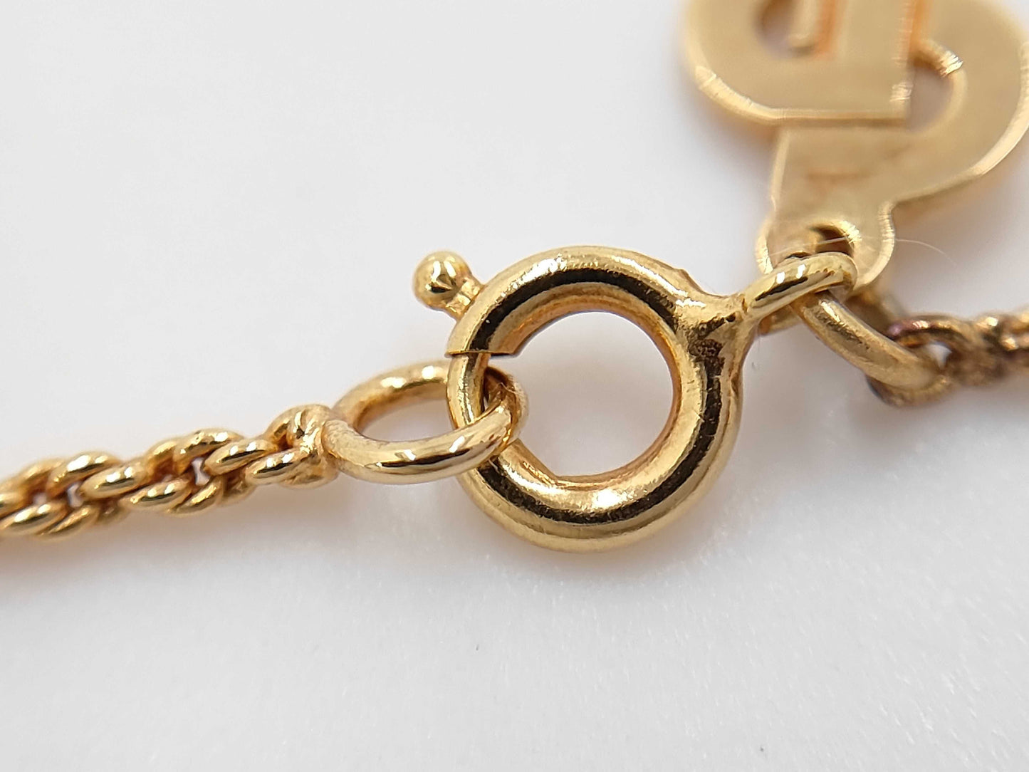 Dior Christian Dior Gold Rhinestone CD Logo Necklace