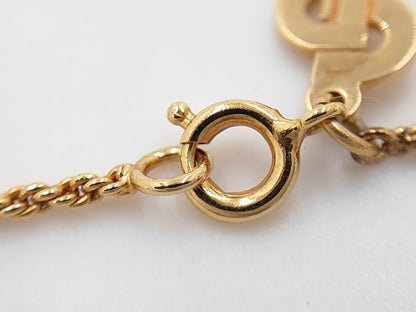 Dior Christian Dior Gold Rhinestone CD Logo Necklace