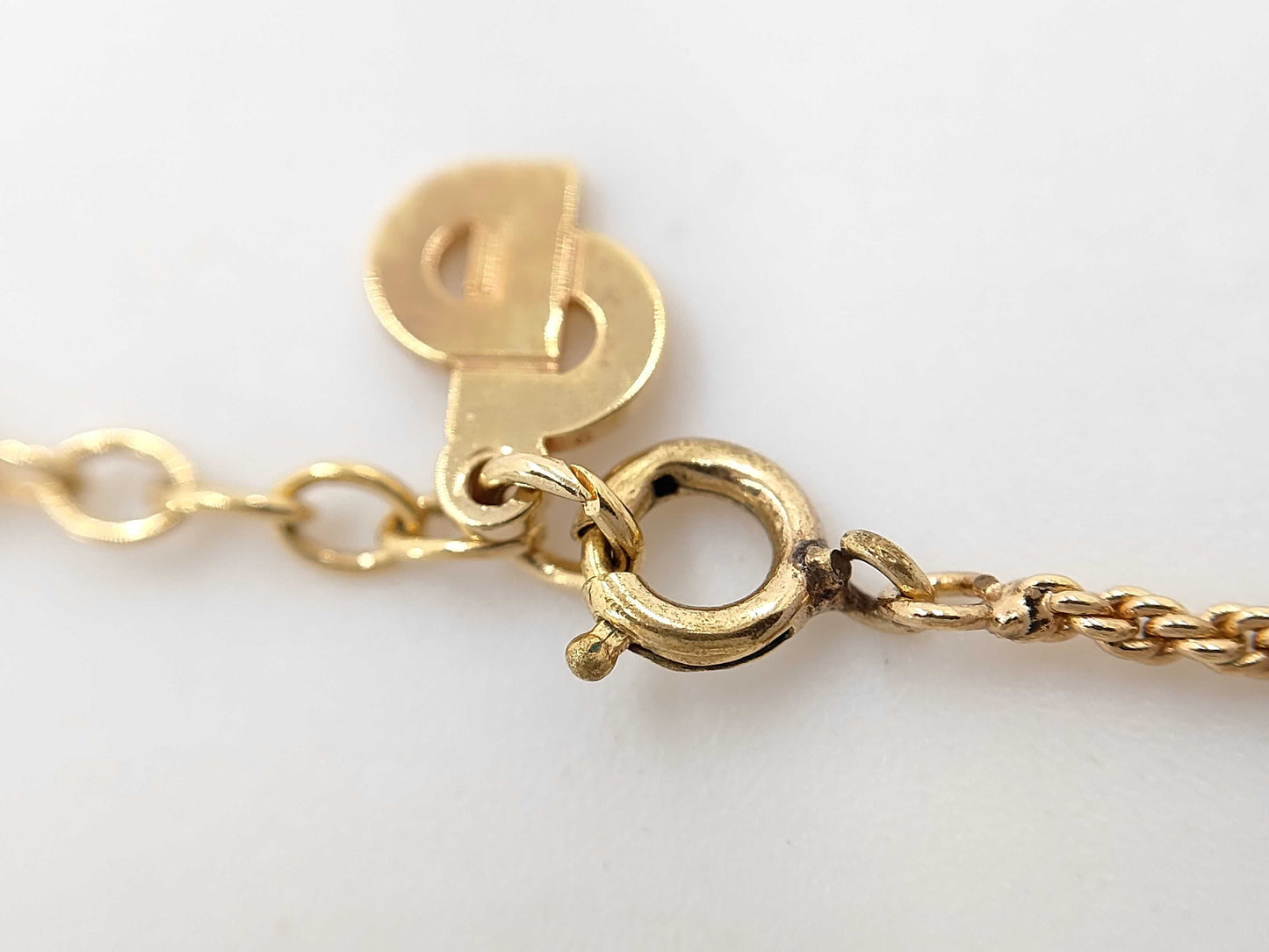 Dior Christian Dior Gold Logo Plate Necklace