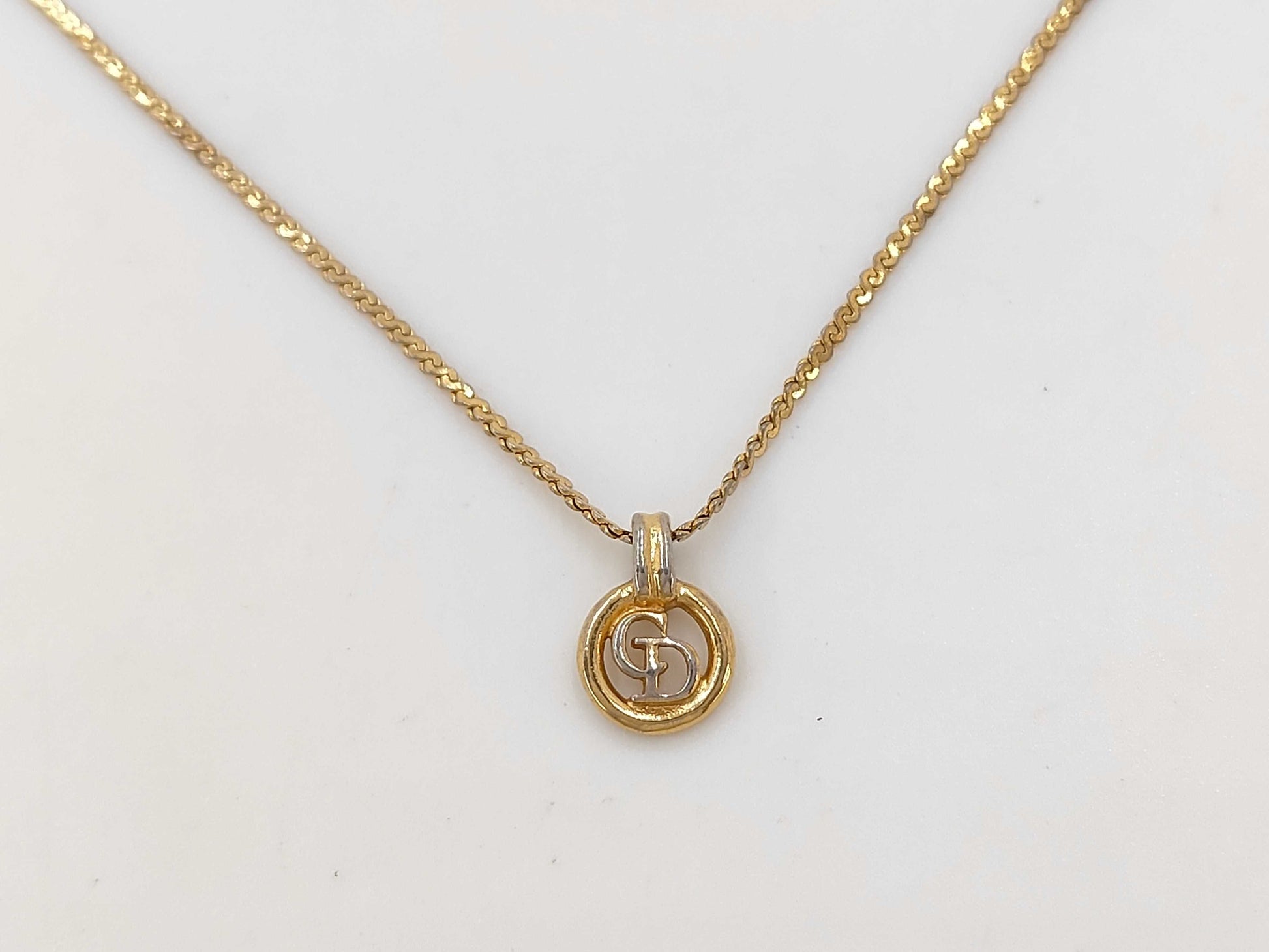 Dior Christian Dior Gold CD Logo Necklace