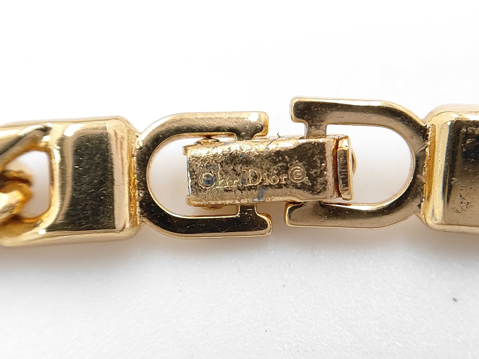 Dior Christian Dior Gold CD Logo Plate Bracelet/Bangle