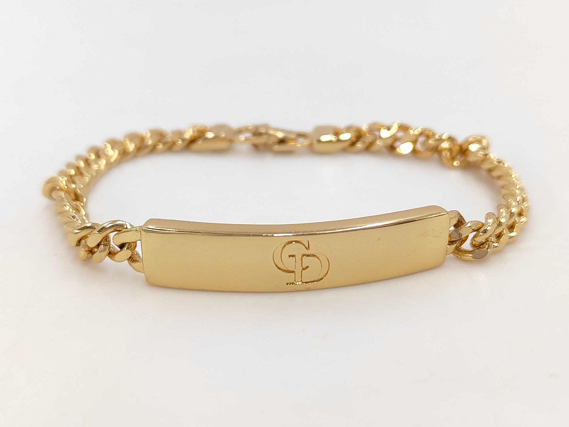 Dior Christian Dior Gold CD Logo Plate Bracelet/Bangle