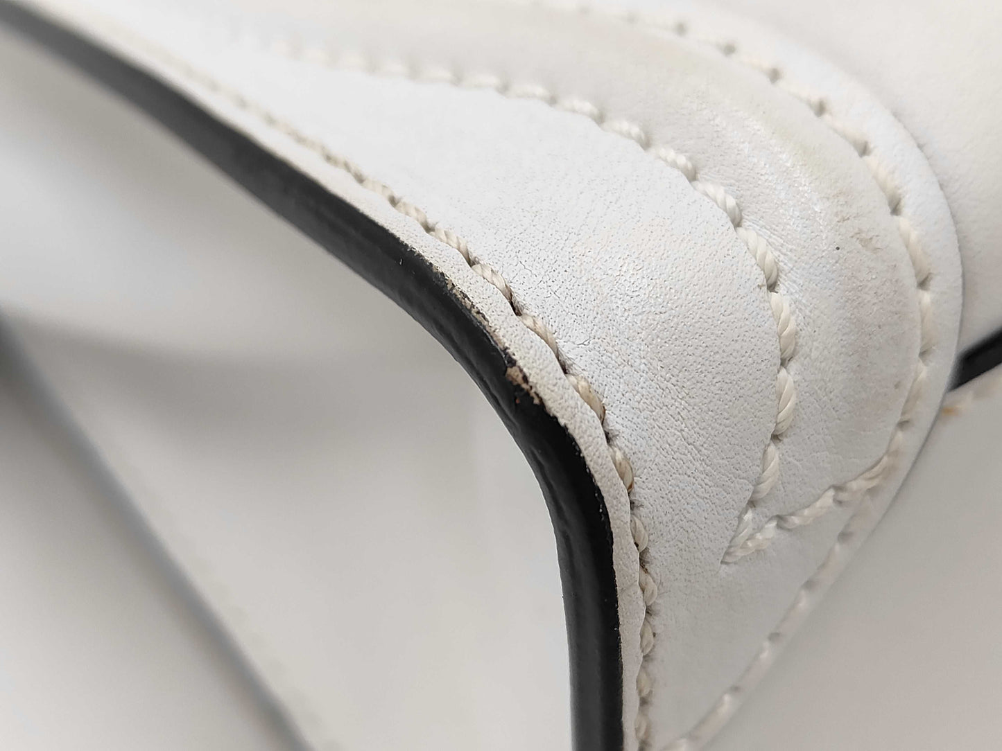 CELINE Luggage Nano 2-Way Shoulder Bag Leather W-ZP-0182 White Handbag