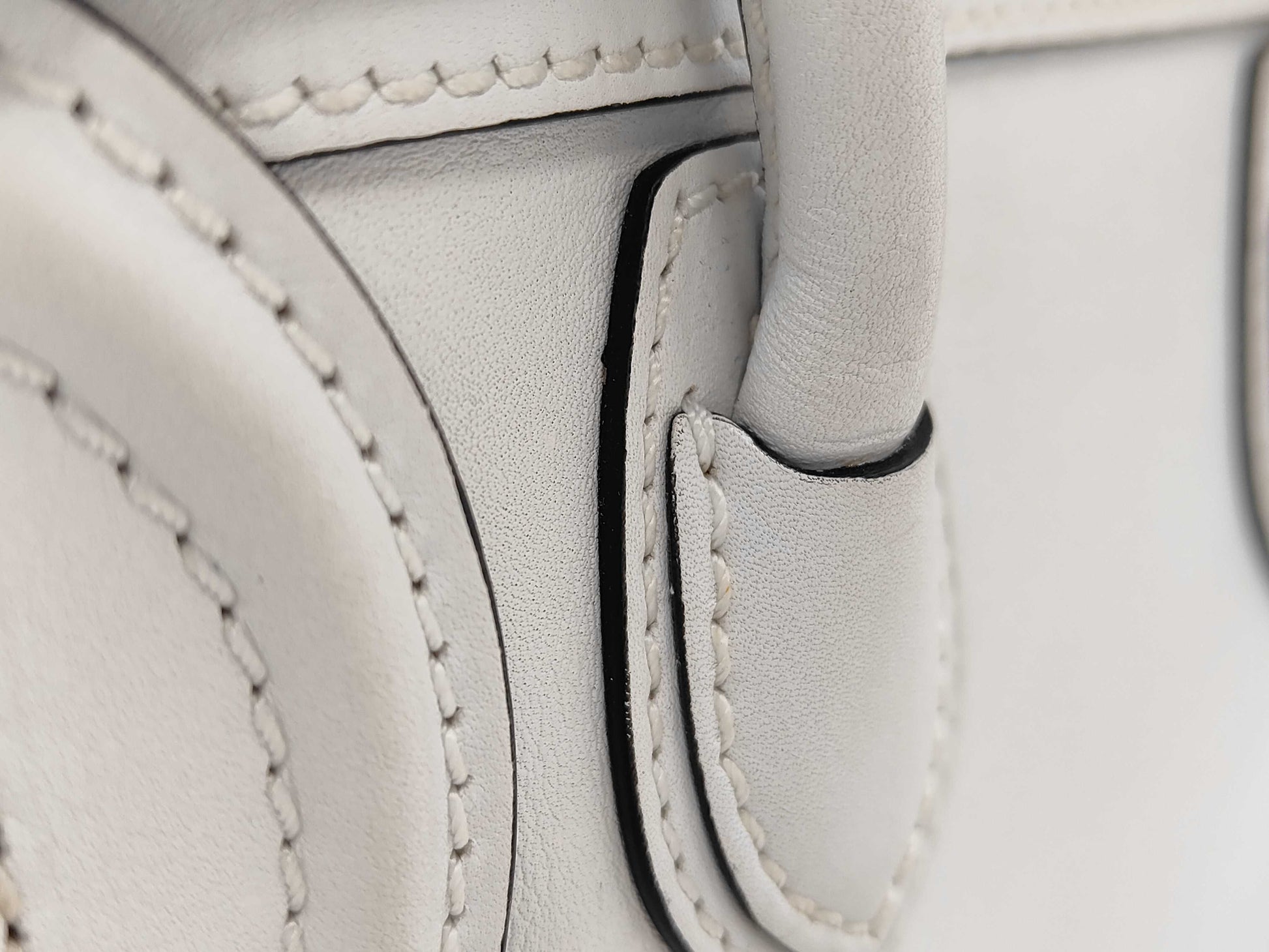 CELINE Luggage Nano 2-Way Shoulder Bag Leather W-ZP-0182 White Handbag