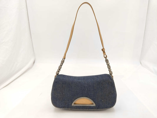 Dior Christian Dior Marispearl One-Shoulder Denim Leather MA-1909 Shoulder Bag