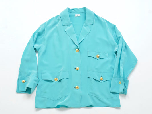 CHANEL 1992 Spring/Summer Silk Jacket and Oversized Cufflink Shirt