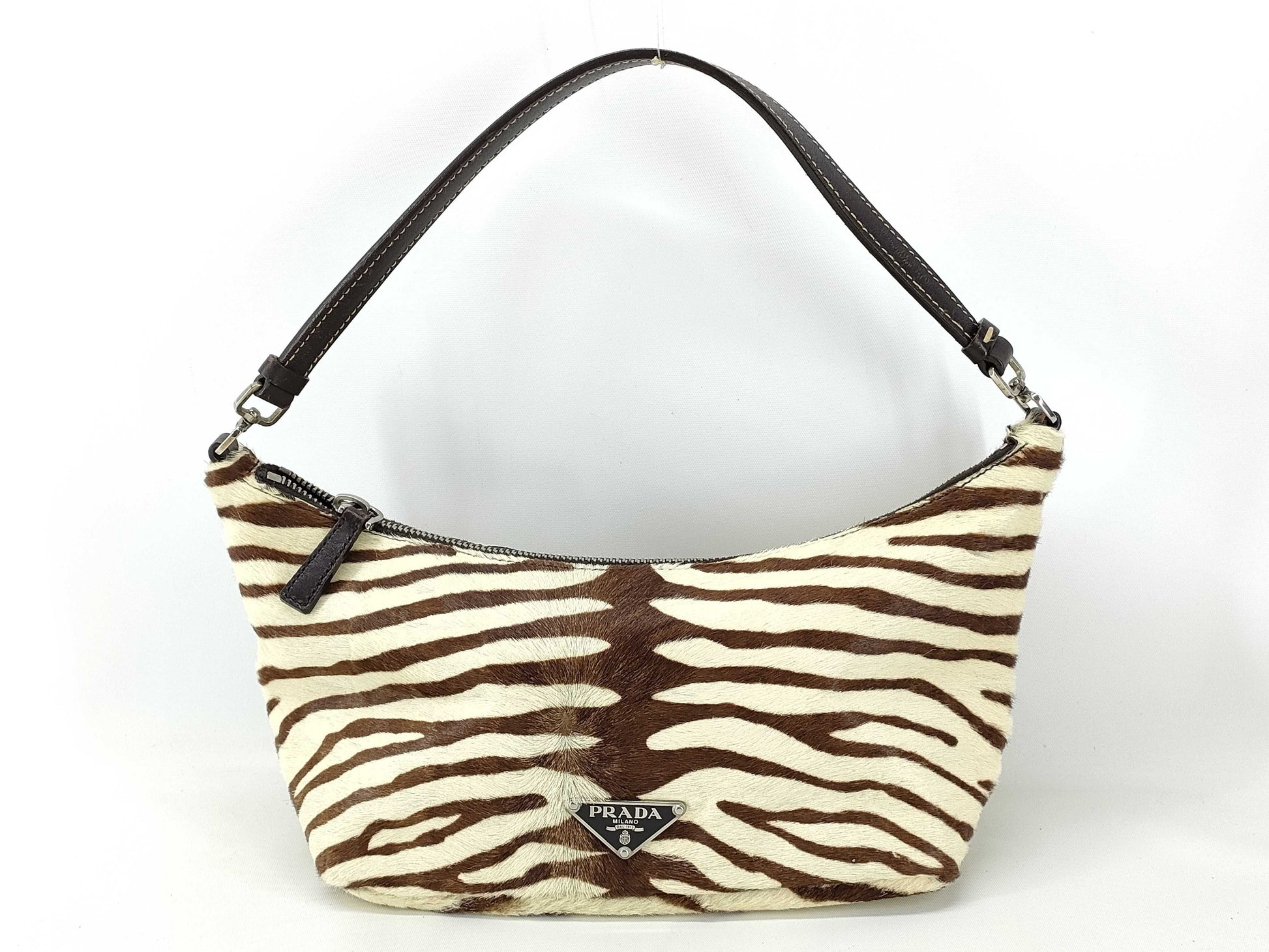 PRADA Prada Harako Accessory Pouch Zebra Handbag