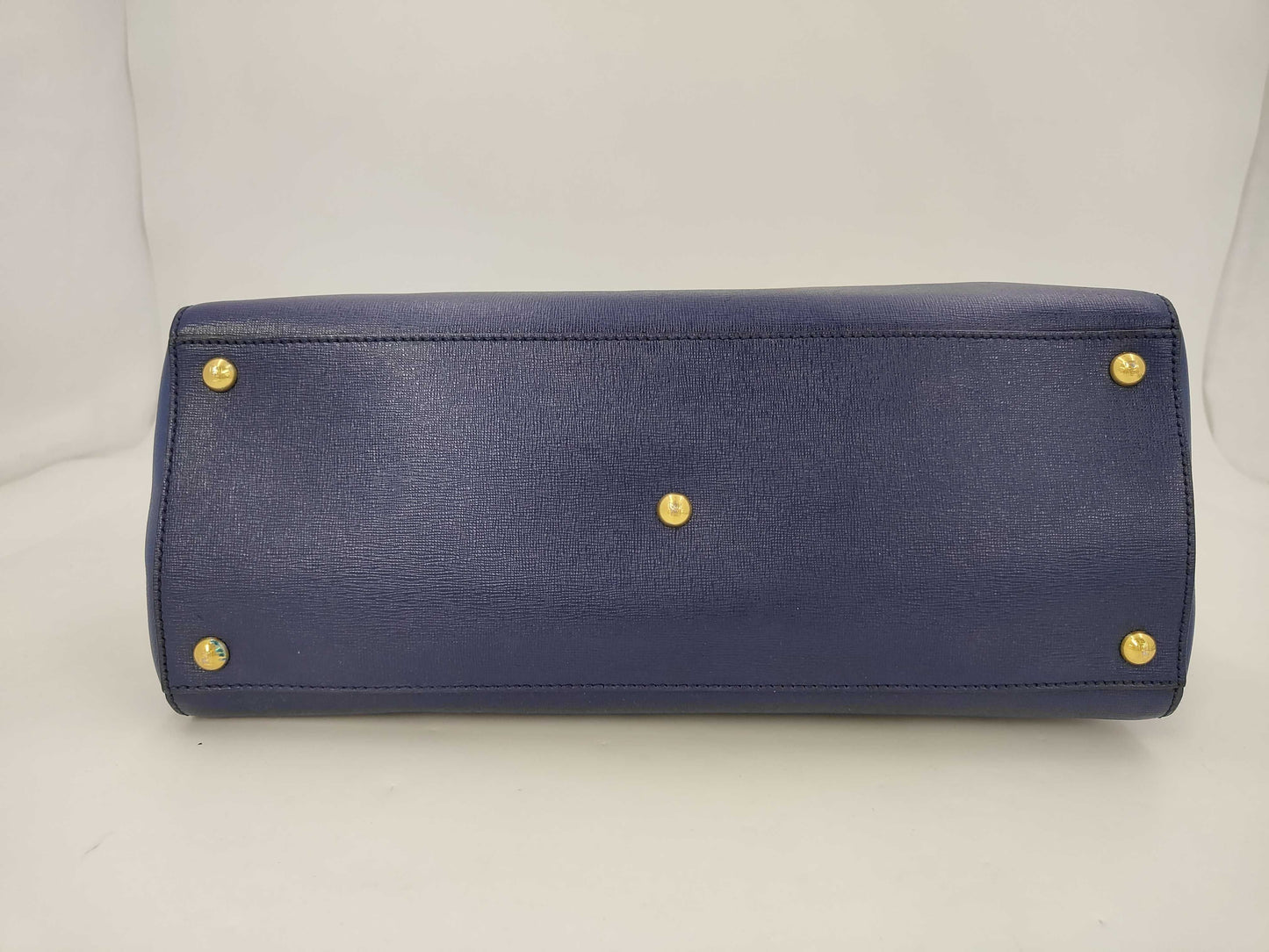 FENDI Toujours Leather Tote Bag, Shoulder Bag, A4 Size, Navy Blue