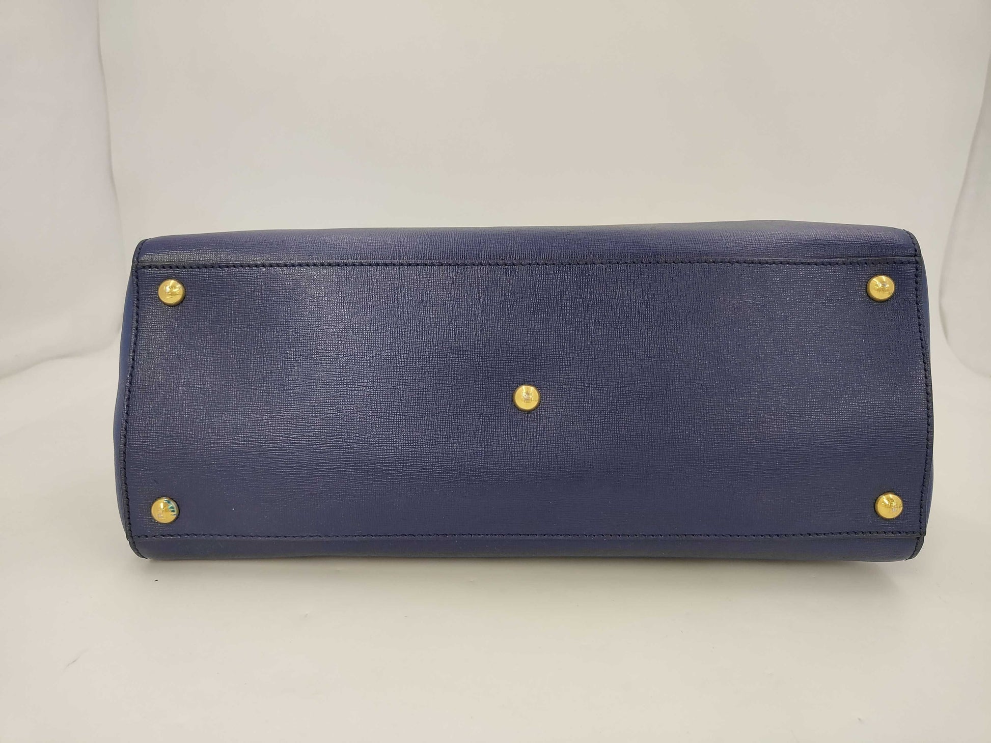 FENDI Toujours Leather Tote Bag, Shoulder Bag, A4 Size, Navy Blue