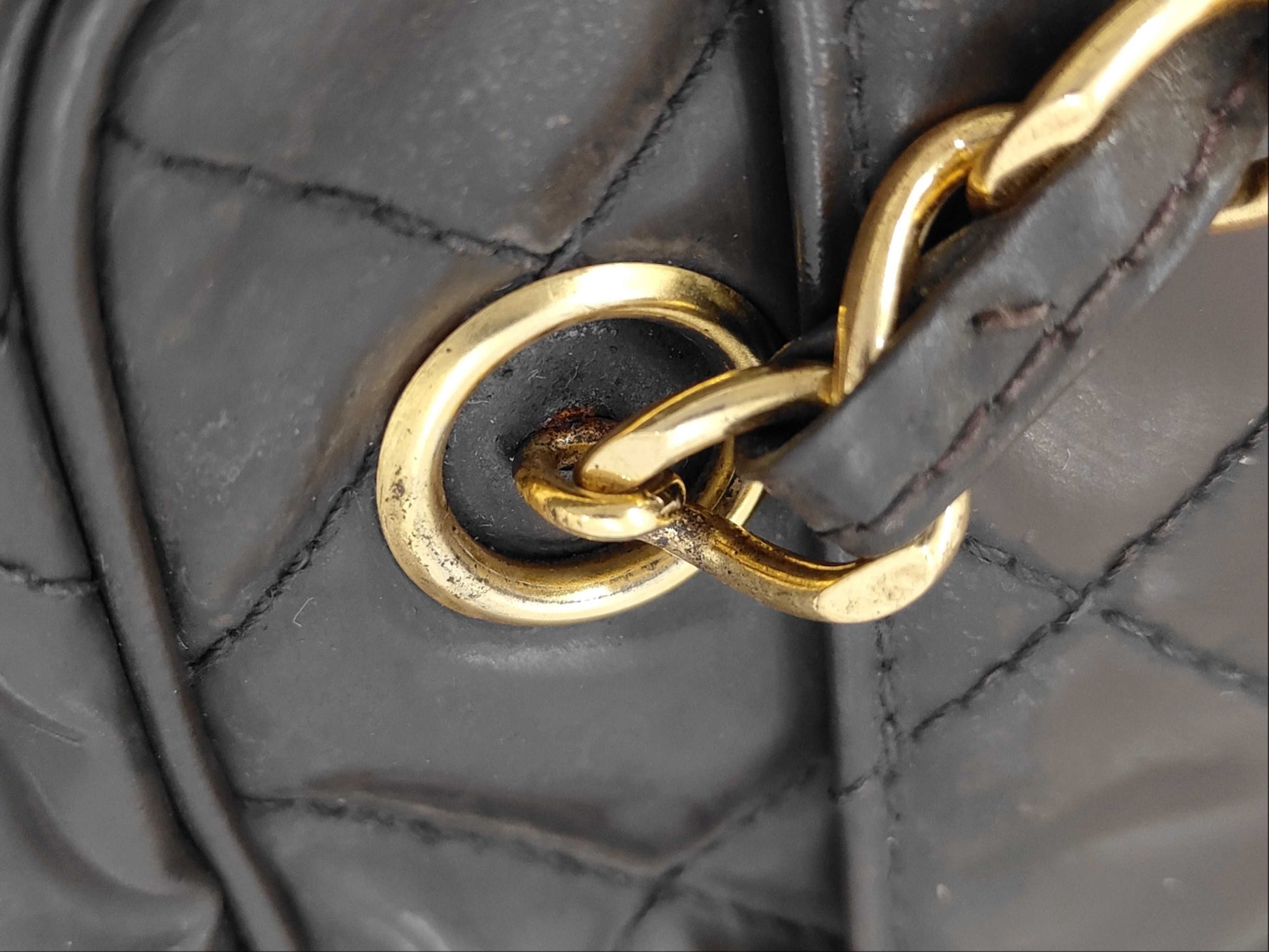 CHANEL Matelasse Patent Leather Chain Shoulder Bag