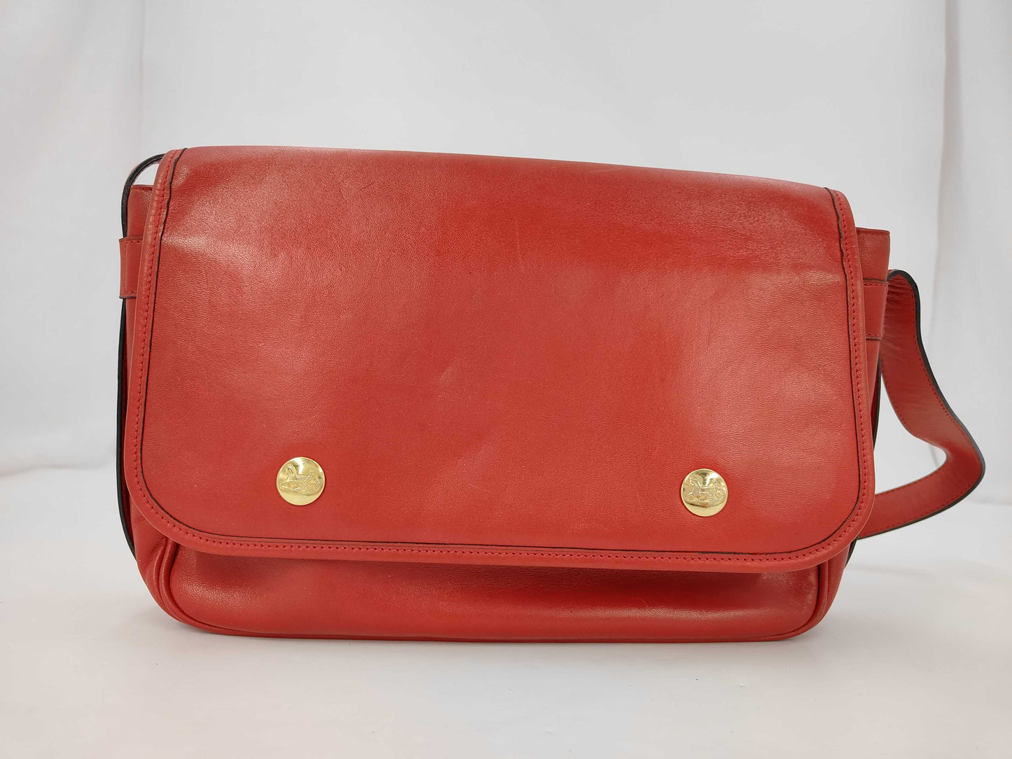 CELINE Leather Shoulder Bag with Carriage Hardware