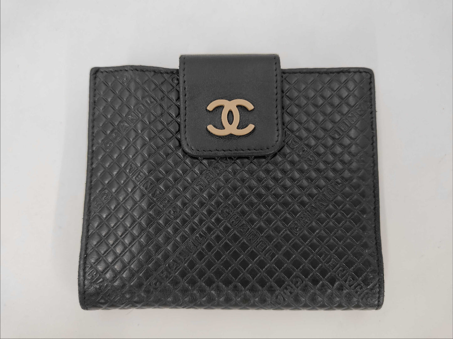 CHANEL Micro Chocolate Bar Leather Bifold Compact Wallet Serial Wallet