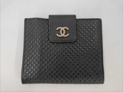 CHANEL Micro Chocolate Bar Leather Bifold Compact Wallet Serial Wallet