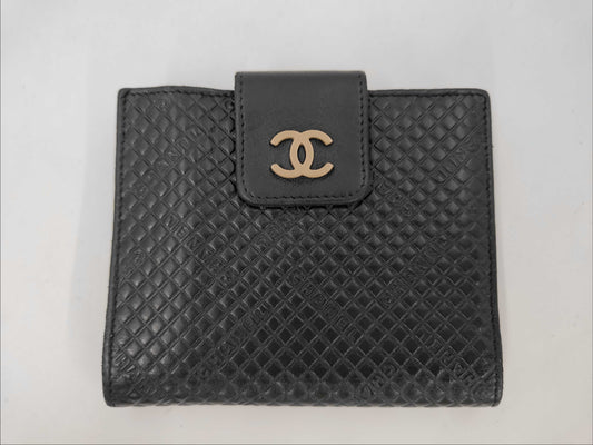 CHANEL Micro Chocolate Bar Leather Bifold Compact Wallet Serial Wallet