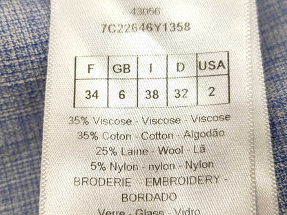 Dior Denim Beaded Size 34 Blue Sleeveless Dress