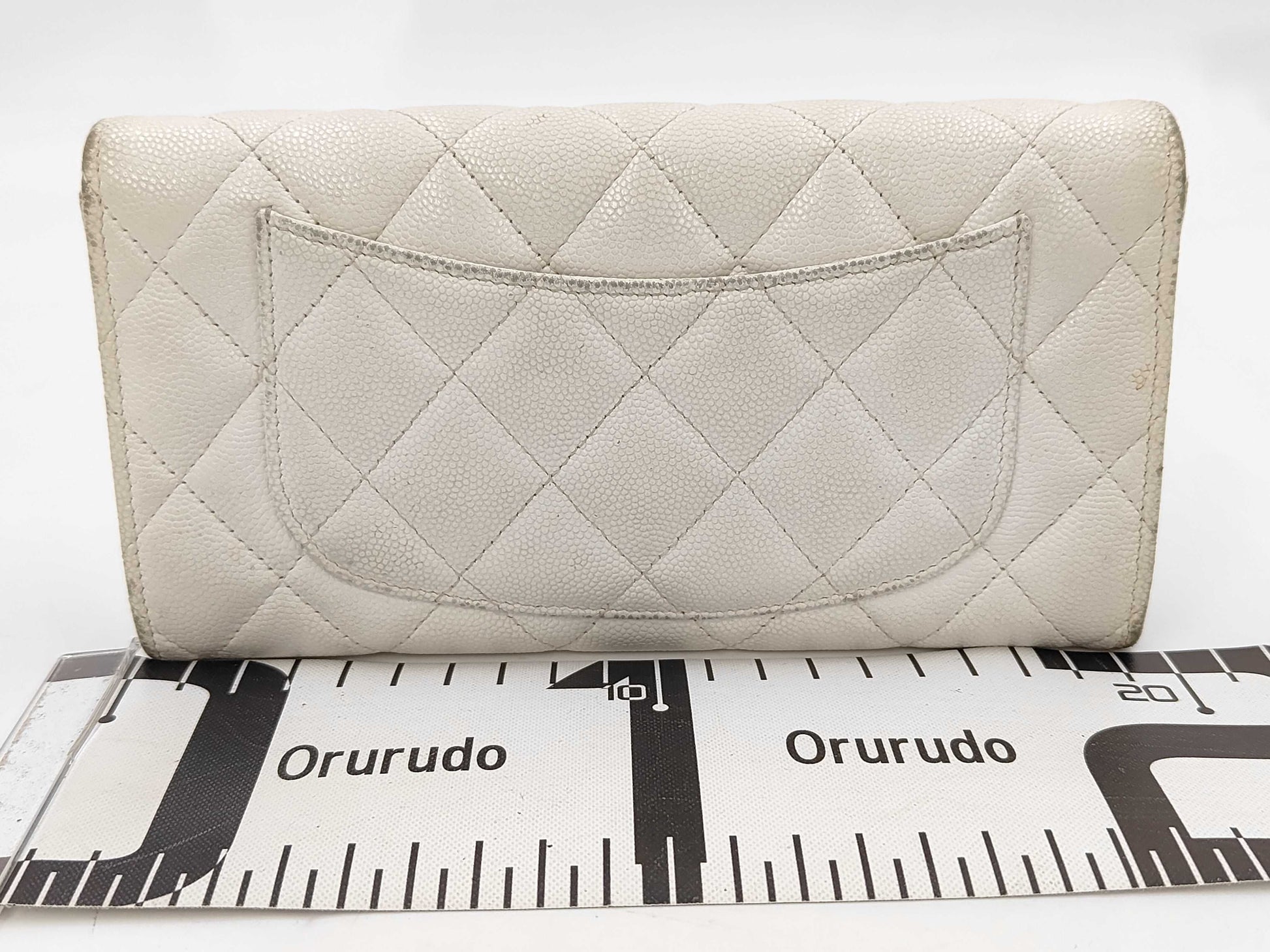 CHANEL Matelasse Coco Mark Caviar Leather Long Wallet with Random Serial Number, White