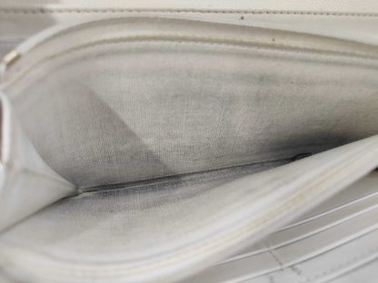CHANEL Matelasse Coco Mark Caviar Leather Long Wallet with Random Serial Number, White
