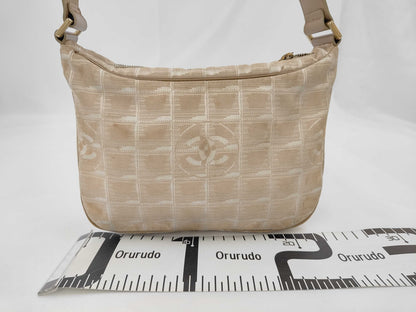 CHANEL New Travel Line Nylon Jacquard Leather Hobo Bag, No. 8, Beige, Shoulder Bag